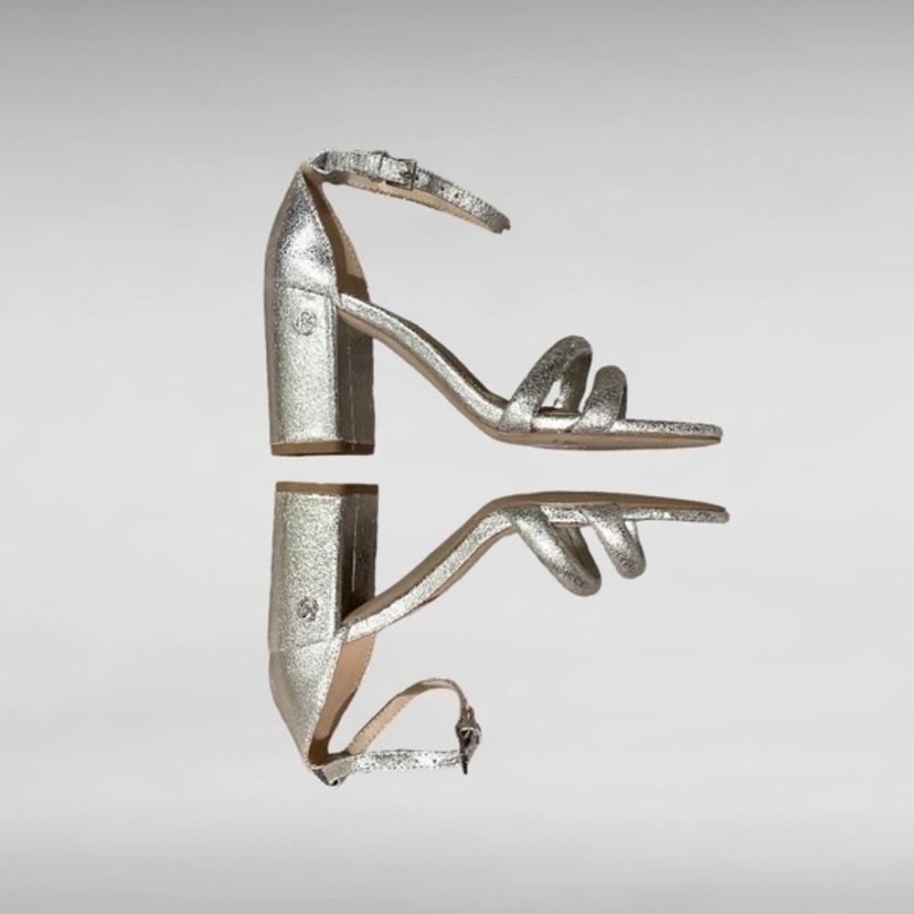 Kurt Geiger London Silver Block Heel Sandals